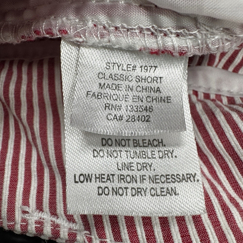 Crosby. Classic Shorts Women 4 Red White Railroad Stripe Pucker Nautical Coastal - Picture 11 of 12